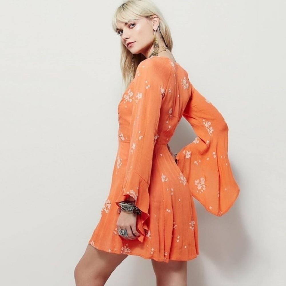 Free People Jasmine Dress, Papaya Combo